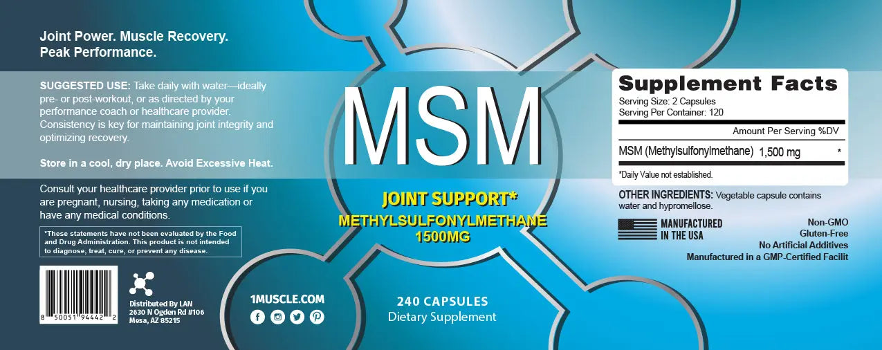 LAN™️ MSM 240C(メチルスルホニルメタン)1500mg LAN