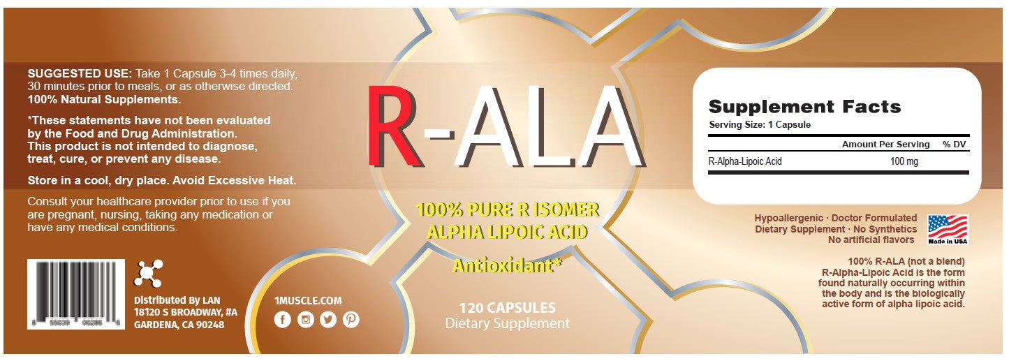 R-ALA [R型アルファリポ酸] - 1Muscle.com