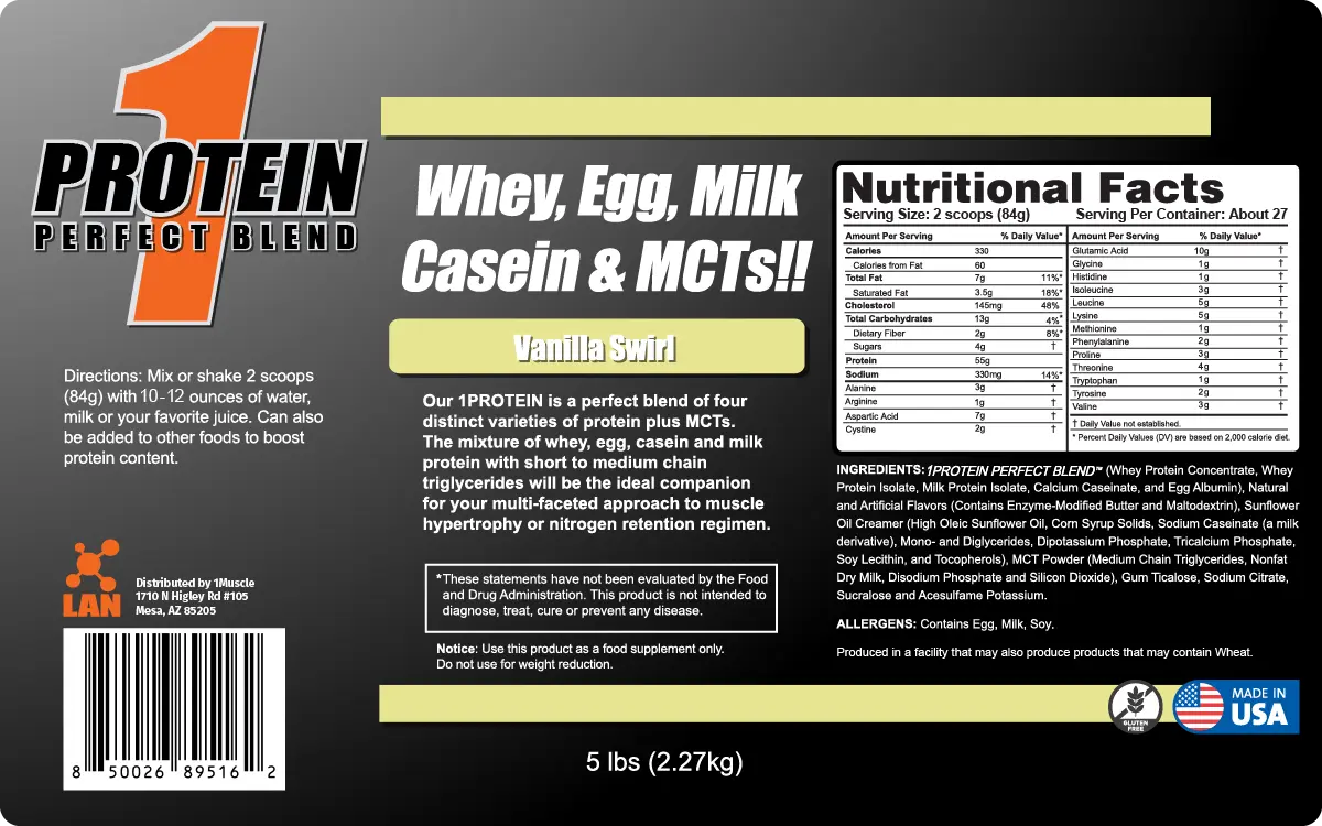 1PROTEIN／1プロテイン[マッスルビルディング][4種類の蛋白質ブレンド] LAN