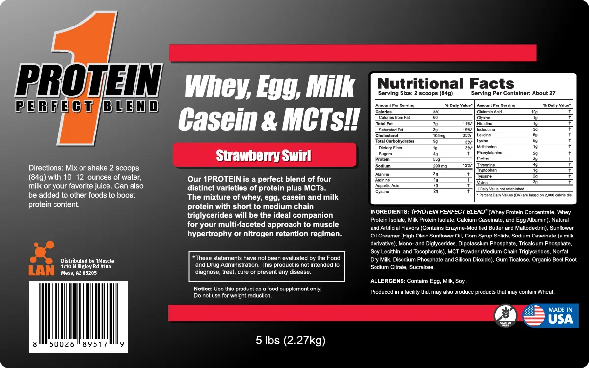 1PROTEIN／1プロテイン[マッスルビルディング][4種類の蛋白質ブレンド] LAN