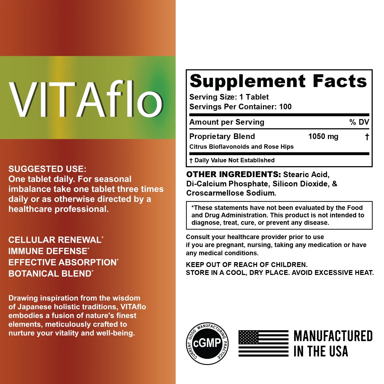 VitaFloは政府科学者との共同研究： ビタミンC、ローズヒップ、OrthoFlavinを特集。 LAN