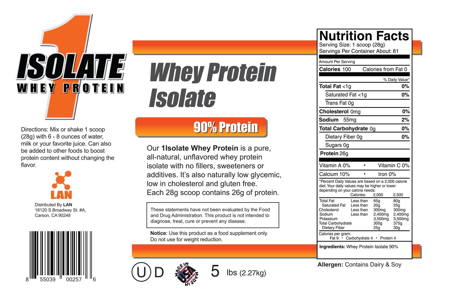 [セール特価] 1アイソレート / 1ISOLATE™️ [ⓊD公認] 2.27KG - 1Muscle.com