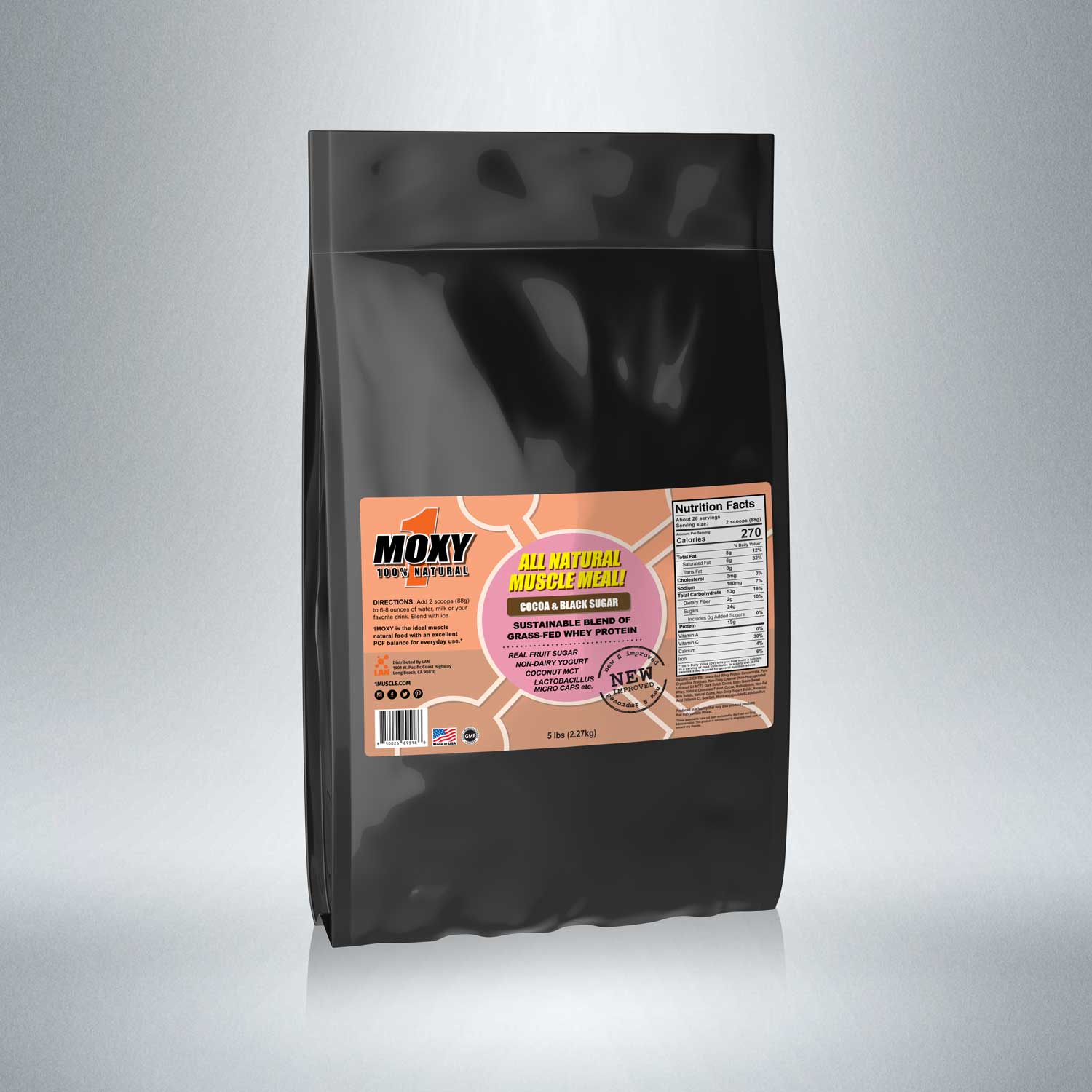 1MOXY COCOA & BLACK SUGAR [ALL NATURAL] 2.27KG - 1Muscle.com