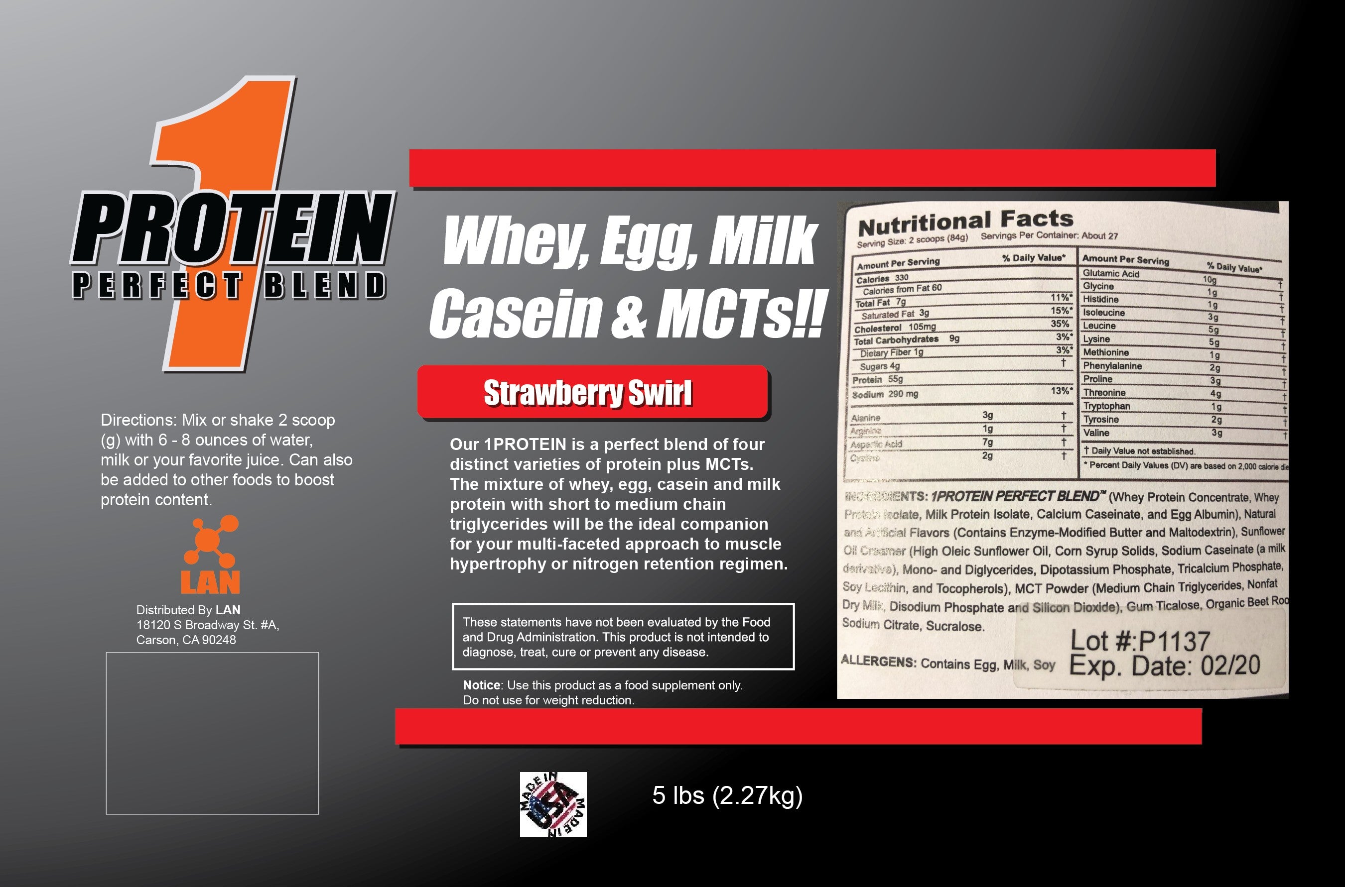 [セール特売] 1PROTEIN／1プロテイン[マッスルビルディング][4種類の蛋白質ブレンド] - 1Muscle.com
