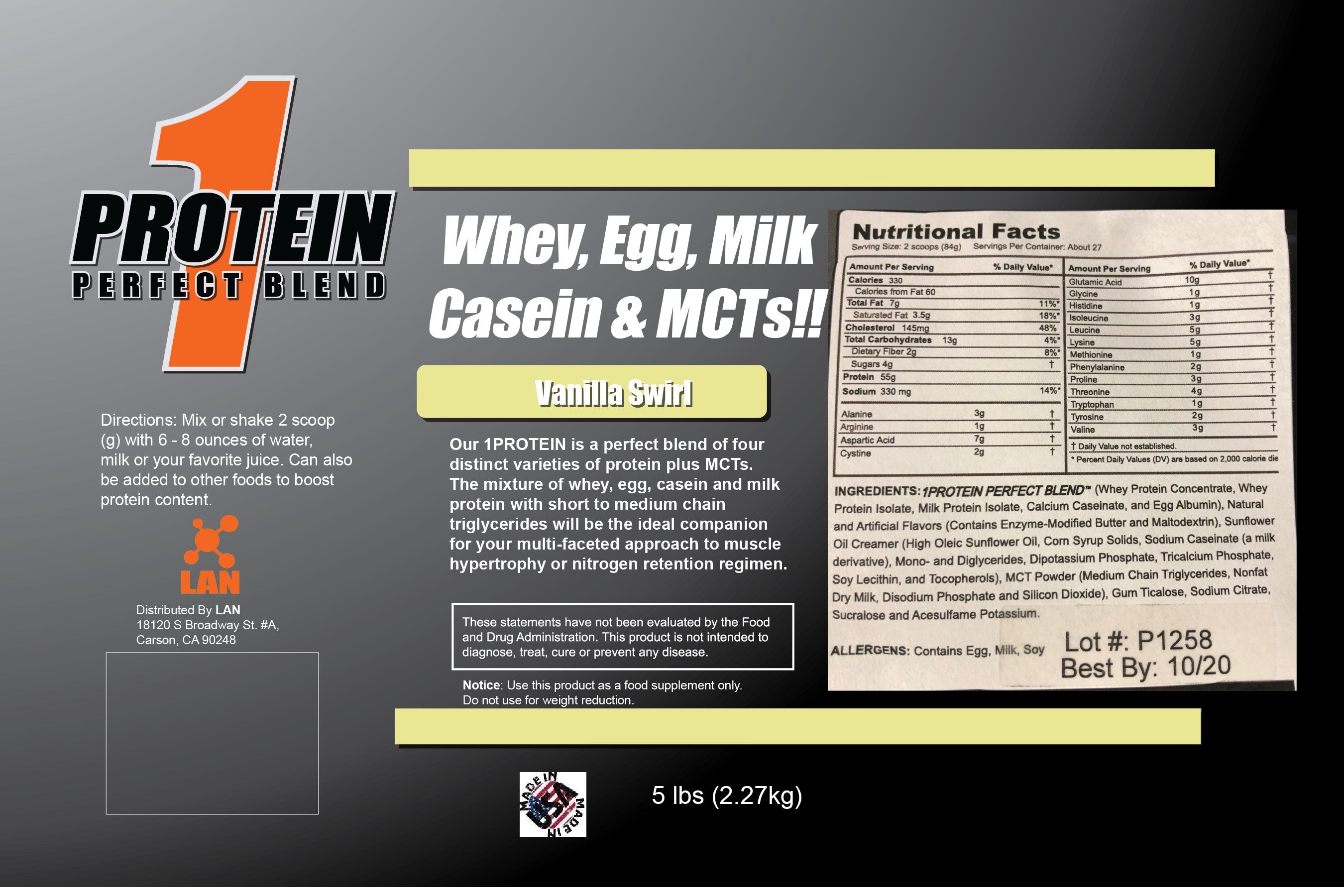 [セール特売] 1PROTEIN／1プロテイン[マッスルビルディング][4種類の蛋白質ブレンド] - 1Muscle.com