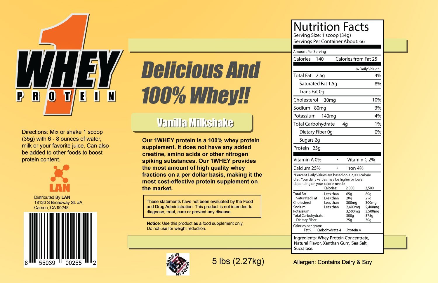 [セール] 1WHEY PROTEIN／１ホエイ・プロテイン　2.27KG - 1Muscle.com
