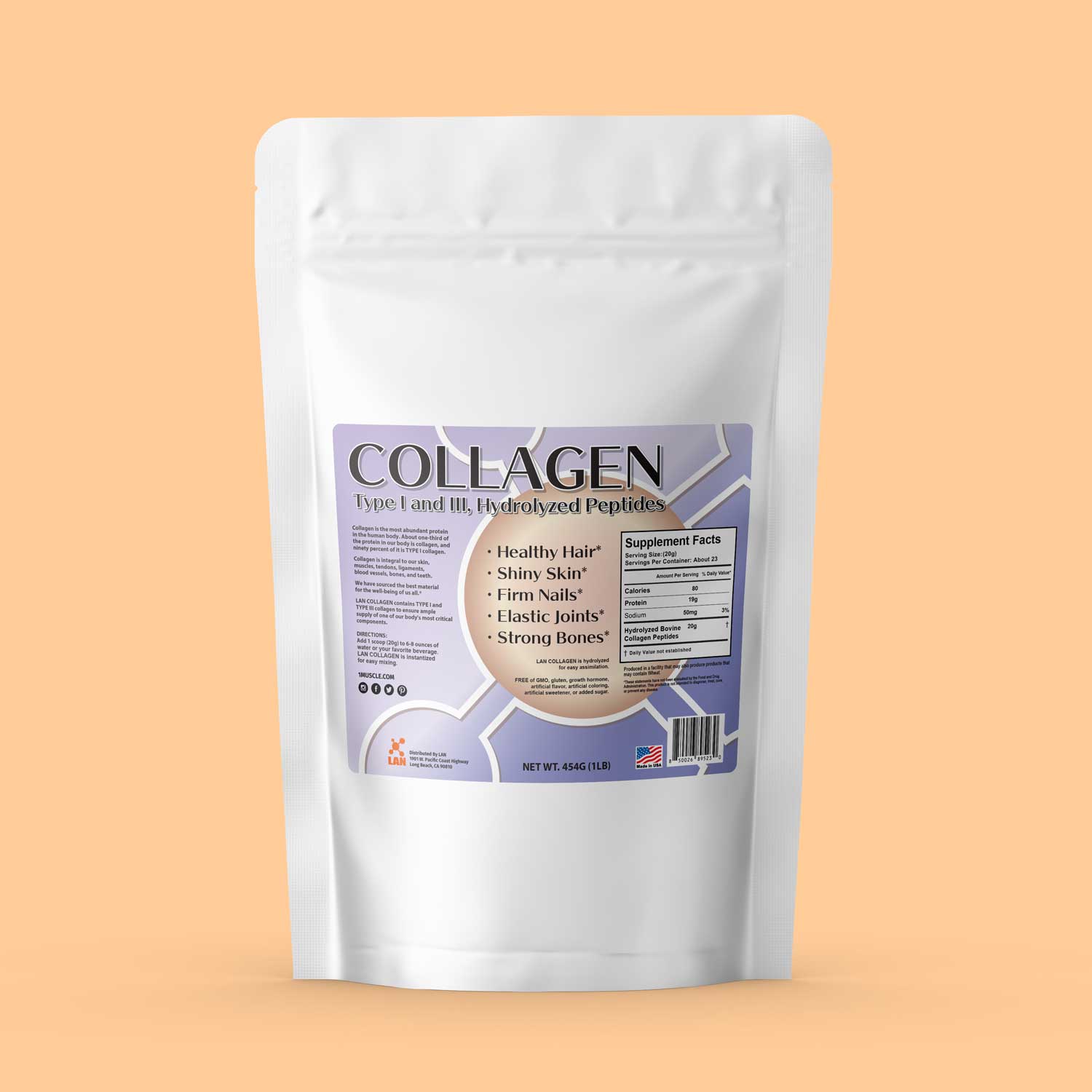 COLLAGEN / コラーゲン・加水分解ペプチド 1LB(454g) - 1Muscle.com